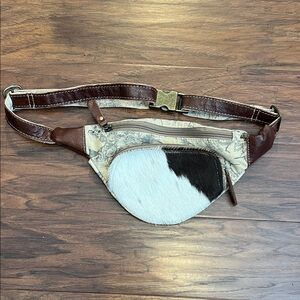 Myra Bag Brown and Cream Belt Bag